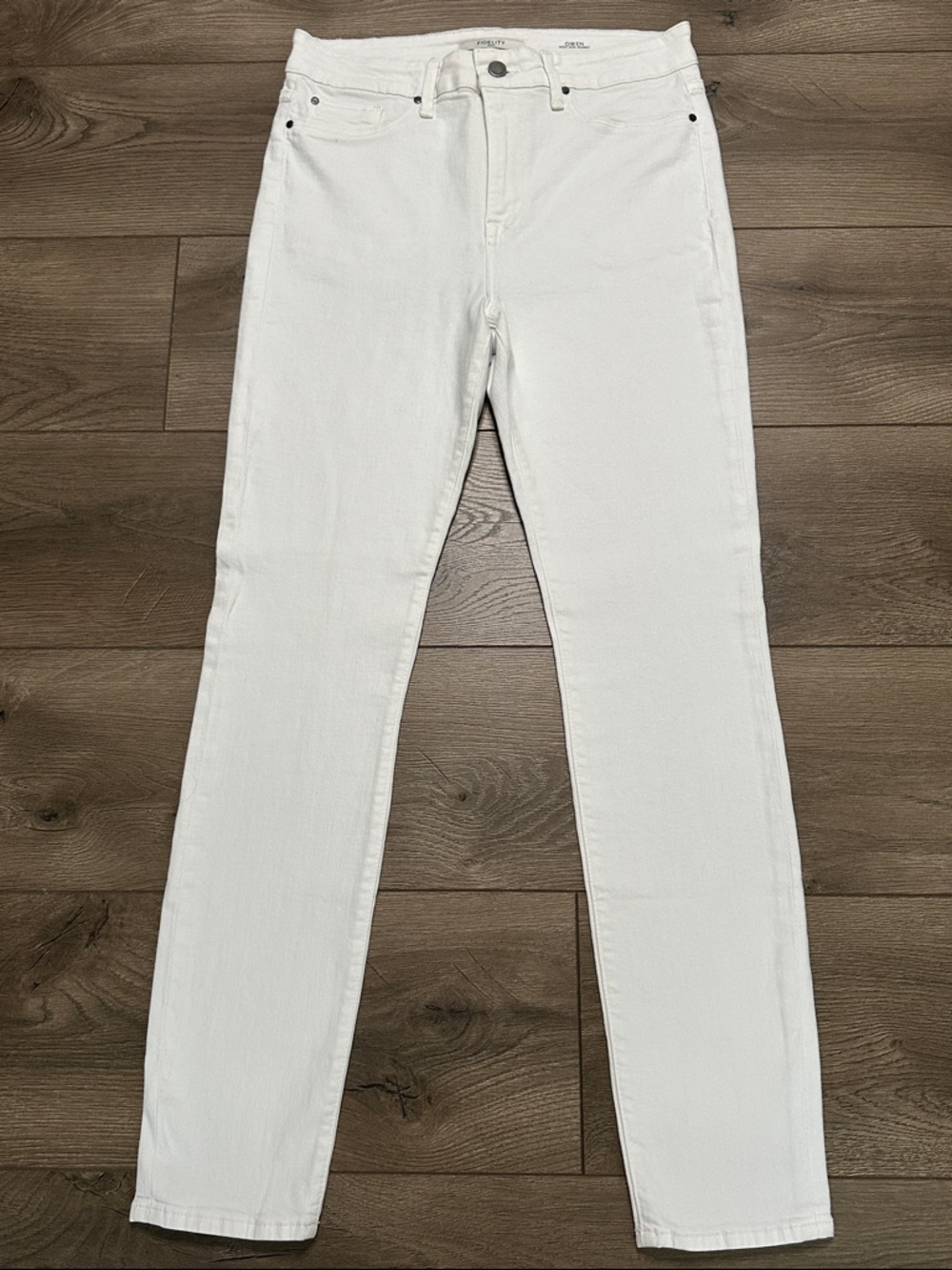 Fidelity Gwen High Rise Skinny Stretch‎ White Ankle Jeans Size 30